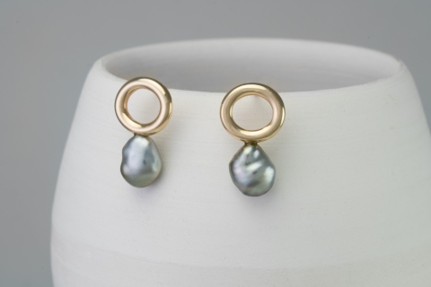 or jaune 14K et perles Keshi de Tahiti